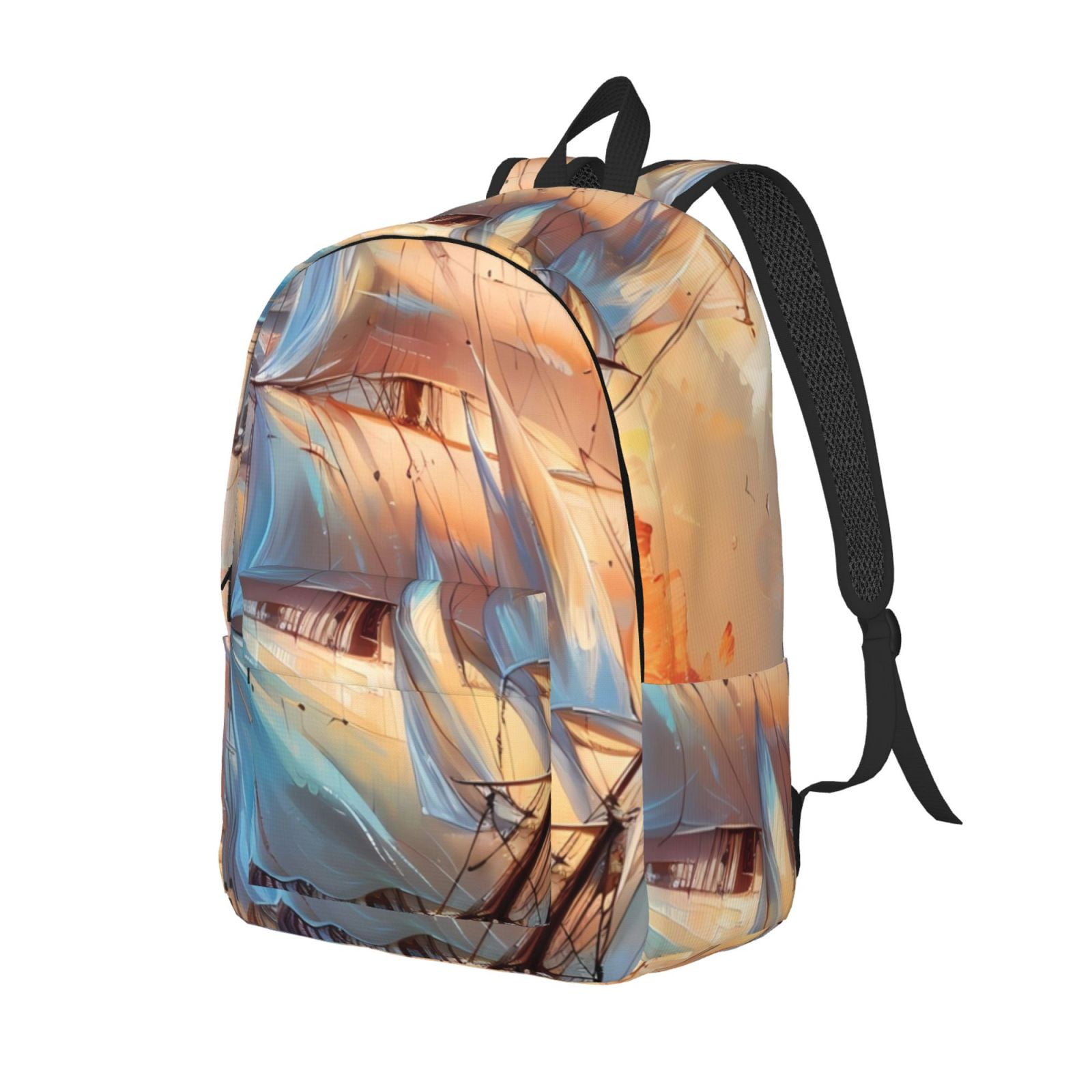 JUNZAN Sailing Ship Ocean Sunset Pattern Travel Laptop Backpack for Men ...