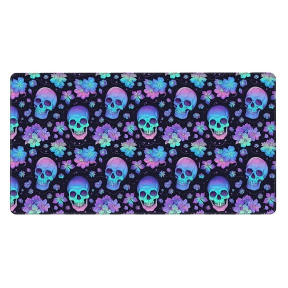 JUNZAN Skull flower funny Extra Large Mouse Pad for Boys Girl Men Women Desktop Gaming,29.5" x 15.8" Extended Desk Mat