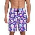 thumbnail image 1 of JUNZAN Skull mushroom colorful Pattern Sleep Pajama Shorts for Men,Men's Pajama Bottoms,Sleepwear,Pj Shorts, 1 of 7