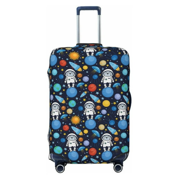 JUNZAN Space Dog Print Washable Luggage Cover - Fashion Suitcase Protector Fits 18-32 Inch Luggage
