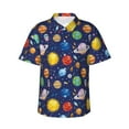 JUNZAN Space Pattern Hawaiian Shirt for Men,Summer Beach Casual