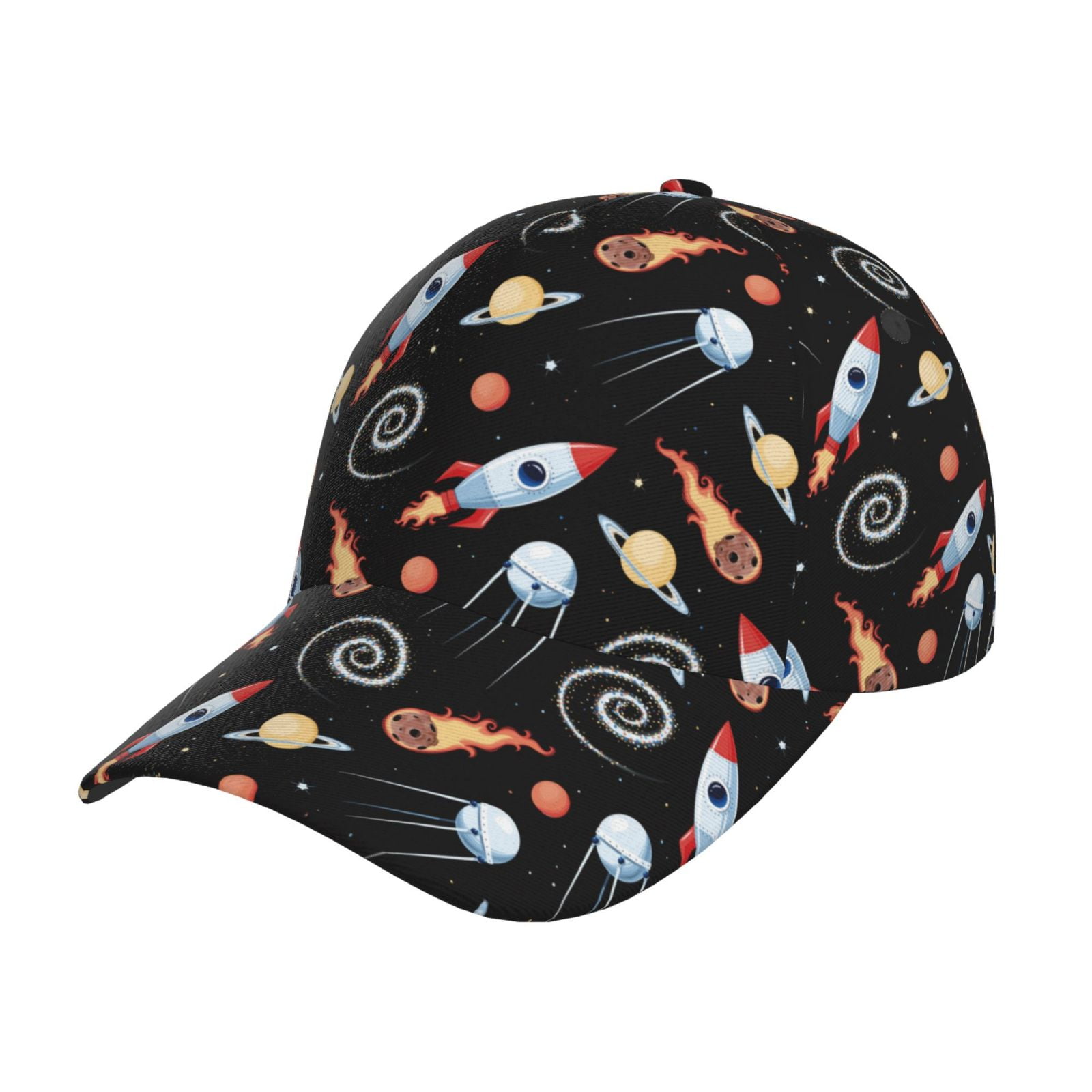 JUNZAN Space Rocket Print Baseball Cap,Unisex Sports Cap Dad Hat ...
