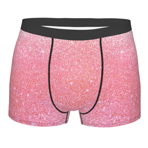 JUNZAN Sparkly Pink Glitter Mens Underwear Boxer Briefs for Men’s - X-Large