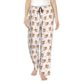 thumbnail image 1 of JUNZAN Squirrel And Rose Women's Pajama Pants Drawstring Comfy Sleep Bottoms with Pockets, 1 of 5
