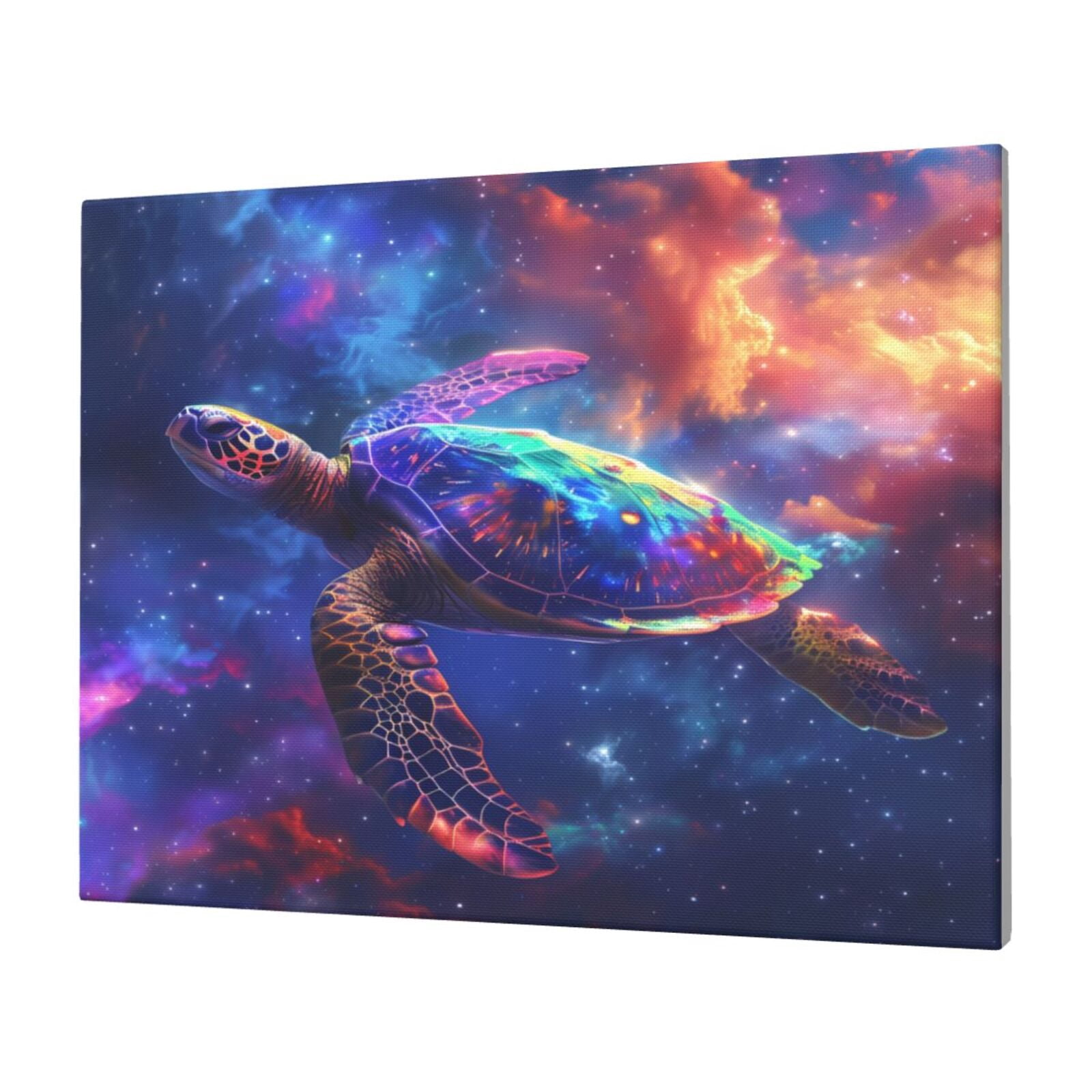 JUNZAN Starry Sky Turtle Pattern Canvas Wall Art Prints,Wall Art Decor ...