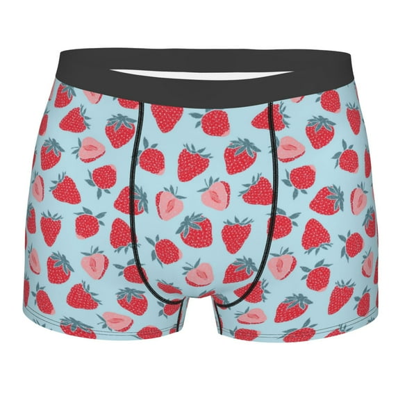 JUNZAN Strawberries Mens Underwear Boxer Briefs for Men’s - Small