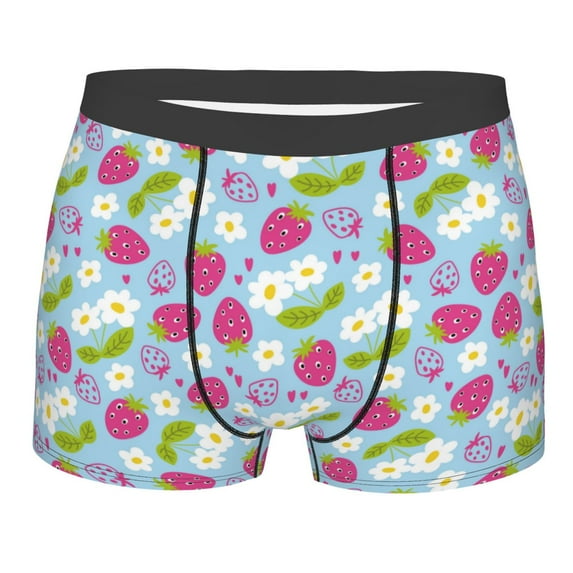 JUNZAN Strawberry And Flowers Mens Underwear Boxer Briefs for Men’s - XX-Large