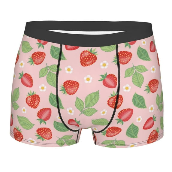 JUNZAN Strawberry Floral Mens Underwear Boxer Briefs for Men’s - Large