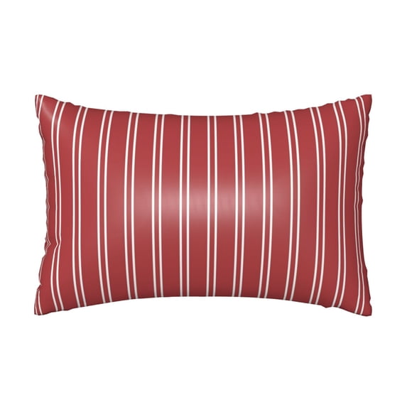 JUNZAN Stripes Red White Silk Pillowcase for Hair and Skin,Cooling Sleep Both Sides Silk Satin Pillow Covers with Zipper for Women Men