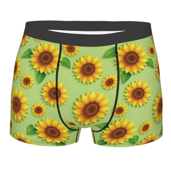 JUNZAN Sunflower Leaves Mens Underwear Boxer Briefs for Men’s - Small