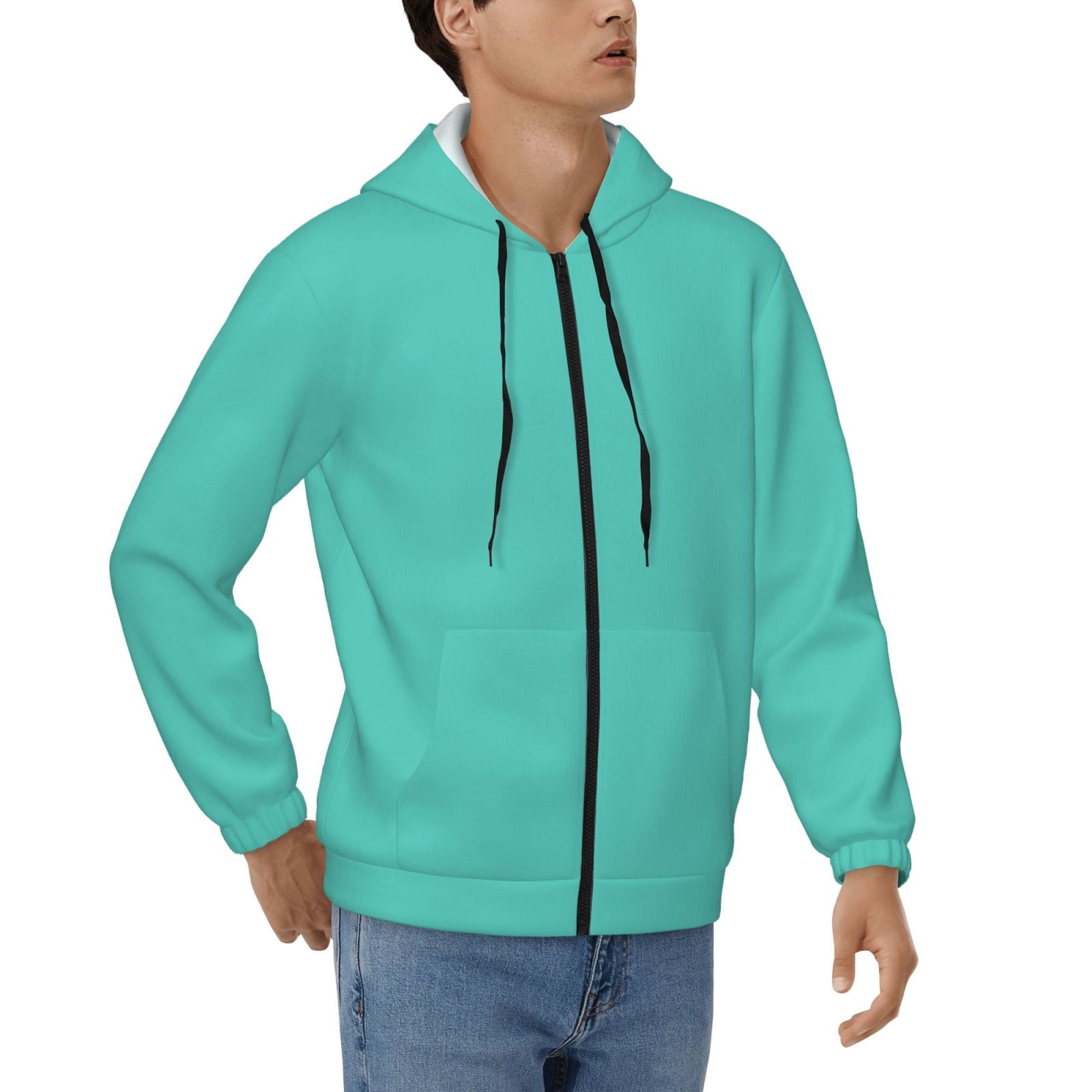 JUNZAN Teal Turquoise Print Men