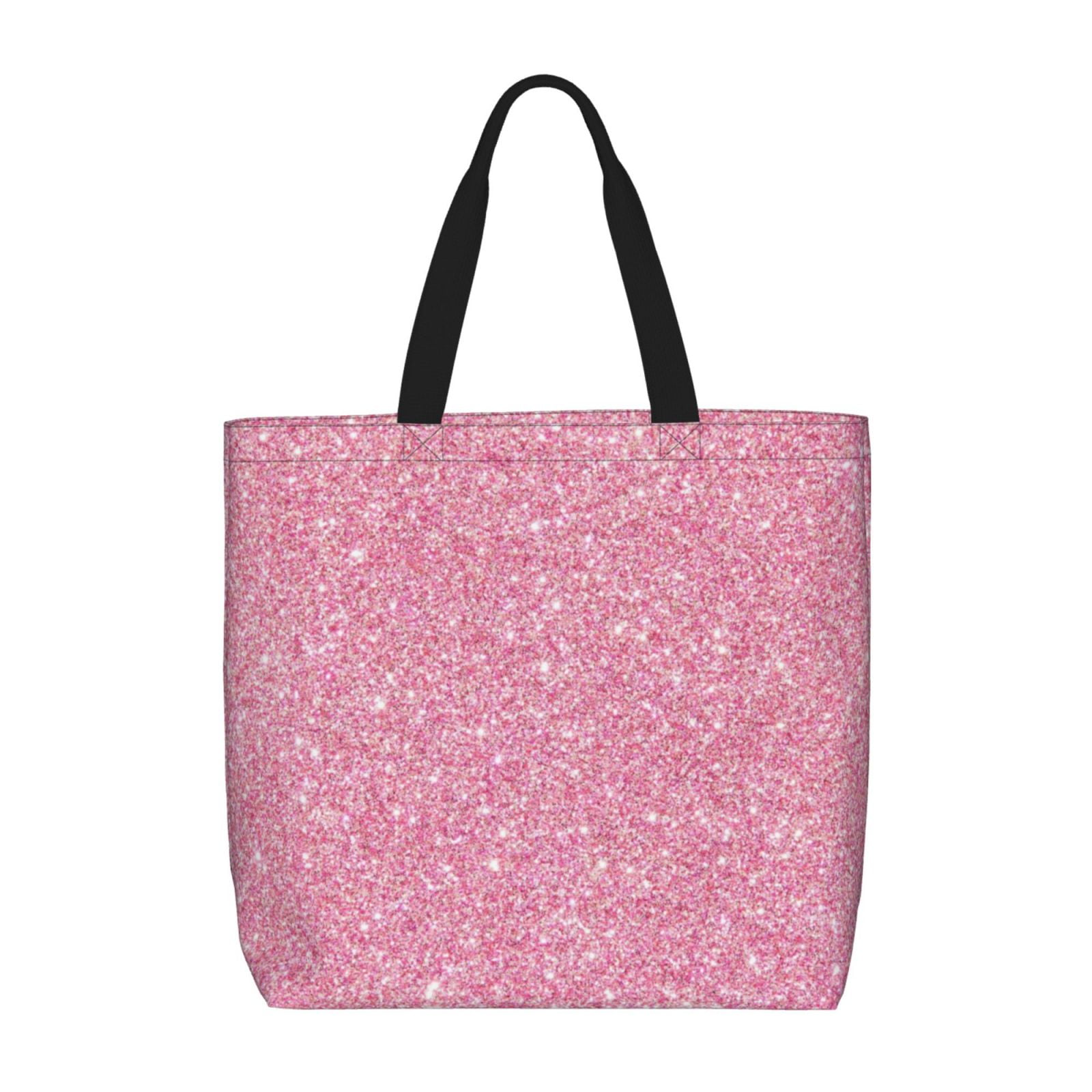 JUNZAN Tote Bags for Women Girls,Large Capacity Bag Reusable Grocery Shoulder Bag with Inner Pockets(Glitter Pink) JUNZAN Tote Bags for Women Girls,Large Capacity Bag Reusable Grocery Shoulder Bag with Inner Pockets(Glitter Pink)