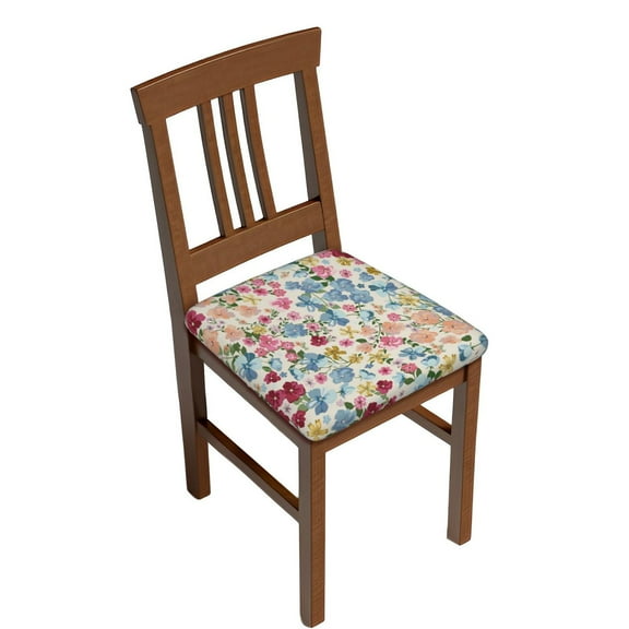 JUNZAN Trendy Floral Design Print Dining Chair Seat Covers, Stretch Fitted Dining Room Upholstered Chair Seat Cushion Cover
