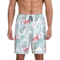 thumbnail image 1 of JUNZAN Tropical Flamingo Pattern Sleep Pajama Shorts for Men,Men's Pajama Bottoms,Sleepwear,Pj Shorts, 1 of 7