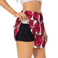 thumbnail image 1 of JUNZAN Tulips Flowers Print Women's Athletic Gym Running Shorts with Phone Pockets - Workout Shorts-Small, 1 of 8