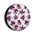 JUNZAN Tulips Flowers Tire Cover Wheel Protector for Truck SUV Trailer