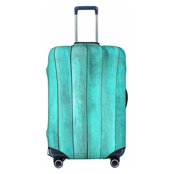 JUNZAN Turquoise Wooden2 Print Washable Luggage Cover - Fashion Suitcase Protector Fits 18-32 Inch Luggage (without luggage)
