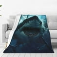 thumbnail image 1 of JUNZAN Undersea Shark Print Flannel Fleece Blanket Throw Blanket for Bed,Sofa,Couch,Travel,Camping(40"x30" ), 1 of 5
