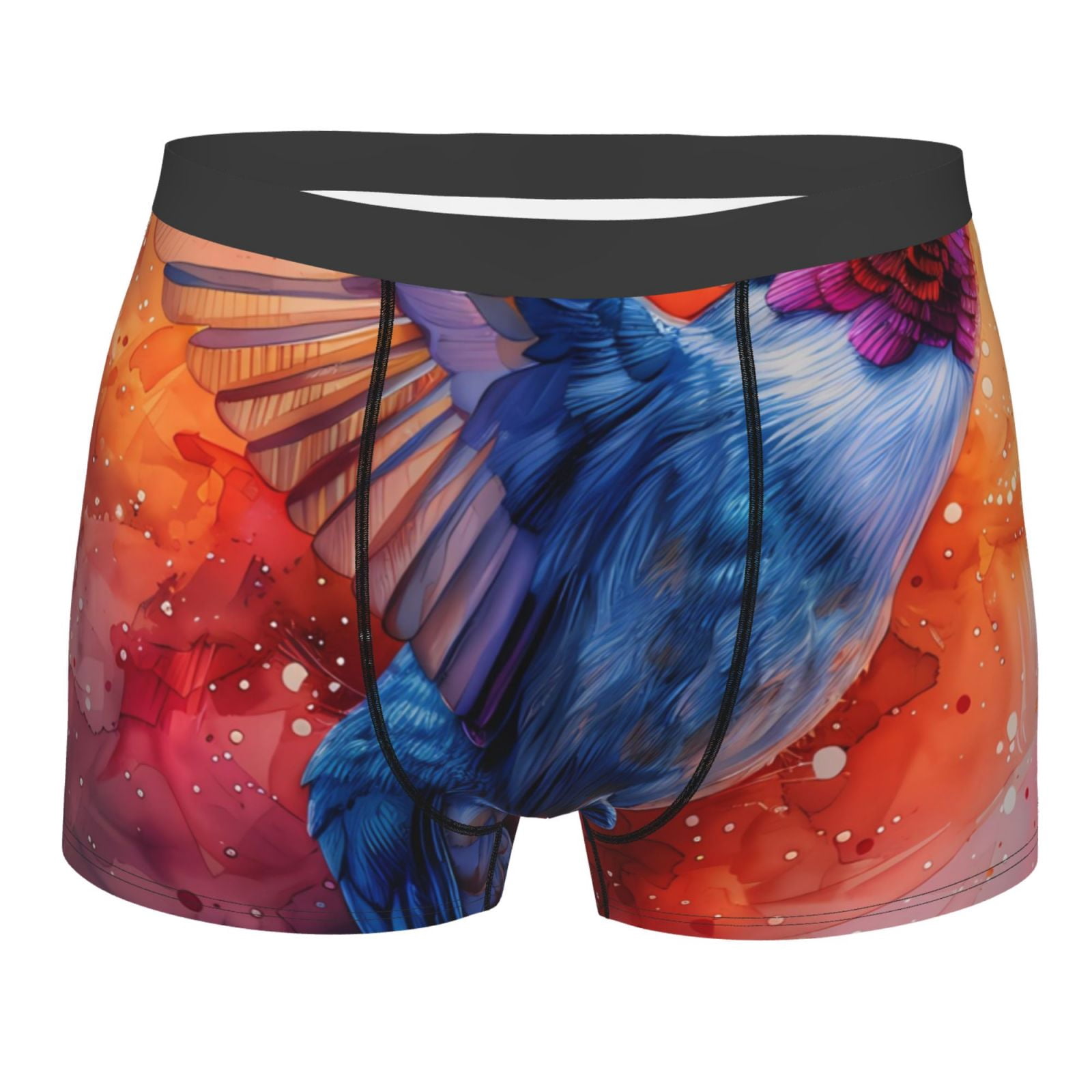JUNZAN Vibrant Hummingbird Watercolor Art Mens Underwear Boxer Briefs ...