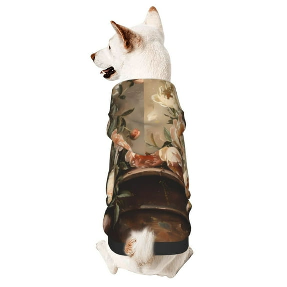 JUNZAN Vintage Peonies Rustic Charm Dog Hoodie Puppy Sweater Sweatshirt,Cold Weather Coat Pet Clothes for Dog Cat-X-Large