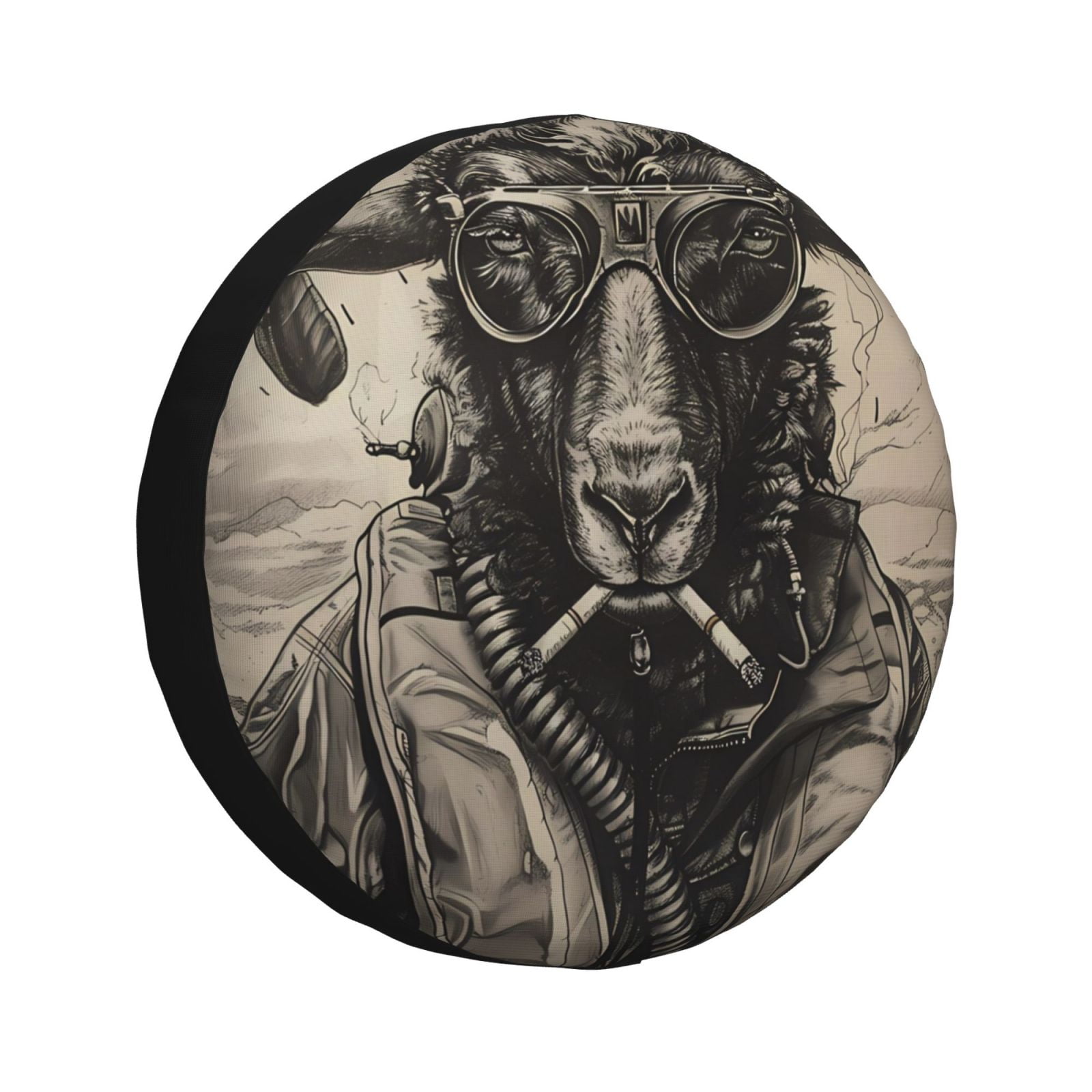 JUNZAN Vintage Ram Pilot Spare Tire Cover Wheel Protector for Truck SUV