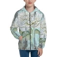 thumbnail image 1 of JUNZAN Vintage Rose1 Print Kids Zip Up Hoodies Long Sleeve for Boys or Girls Casual Oversized Jackets with Pocket Loose Tops- Medium, 1 of 6