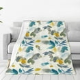 thumbnail image 1 of JUNZAN Watercolor Leaves Print Flannel Fleece Blanket Throw Blanket for Bed,Sofa,Couch,Travel,Camping(80"x60" ), 1 of 5