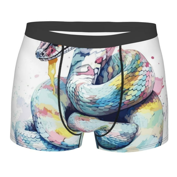 JUNZAN Watercolor Snake Mens Underwear Boxer Briefs for Men’s-Medium