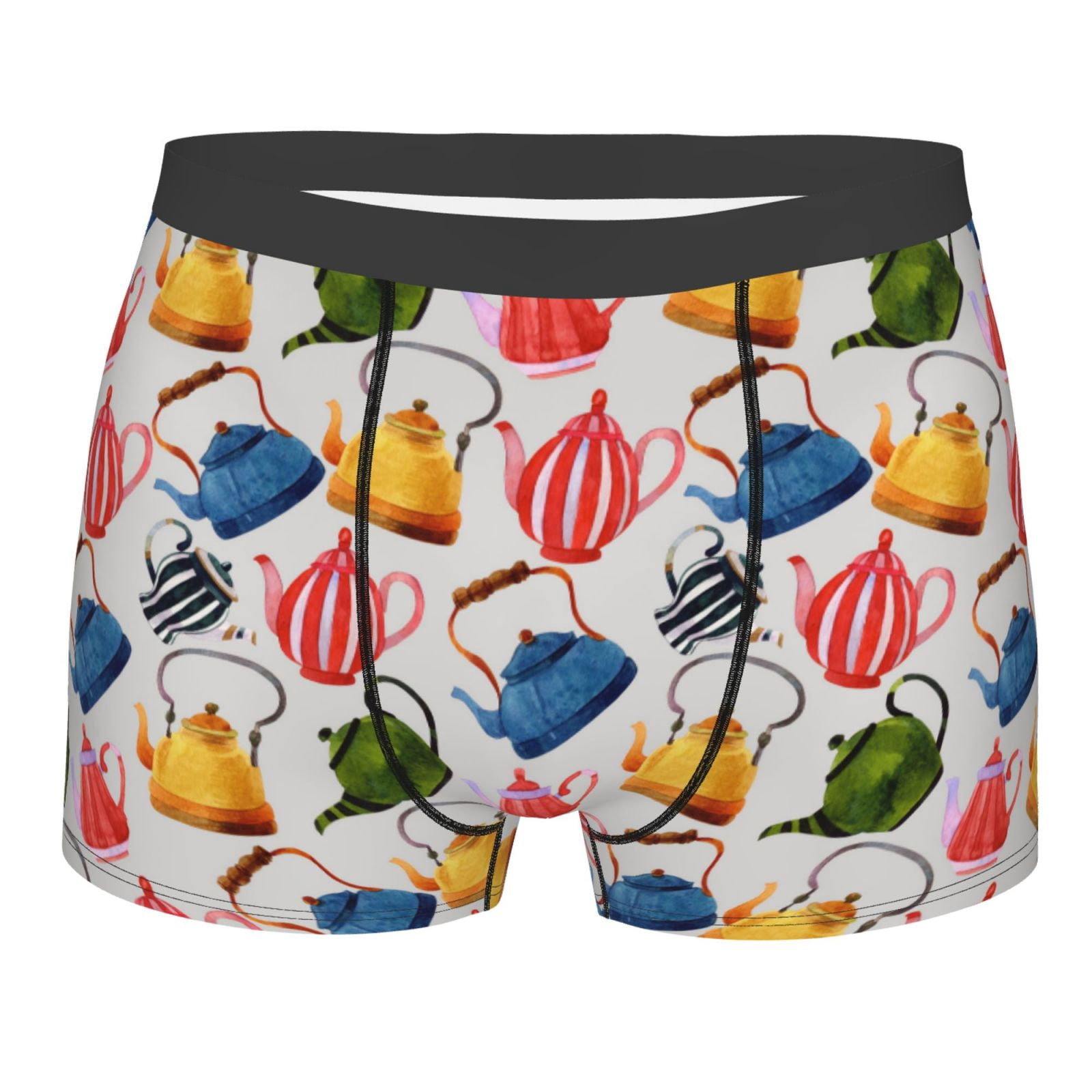 JUNZAN Watercolor Teapots Mens Underwear Boxer Briefs for Men’s-Small ...