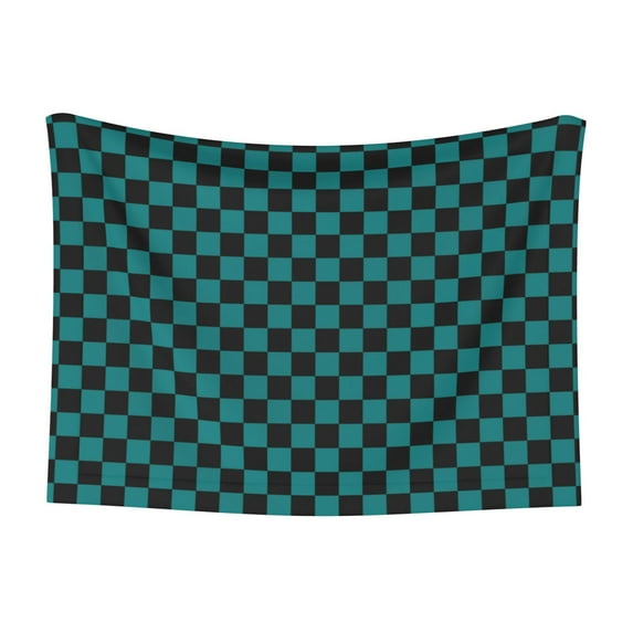 JUNZAN Waterproof Pet Blanket Dog Blankets, Black And Teal Checkerboard Pattern Printing Super Soft Warm,Urine Proof Washable Pet Blanket