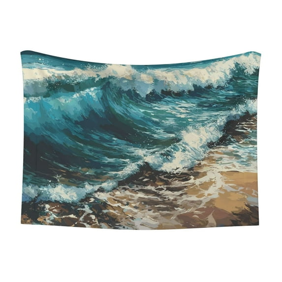 JUNZAN Waterproof Pet Blanket Dog Blankets, Blue Ocean Waves Pattern Printing Super Soft Warm,Urine Proof Washable Pet Blanket