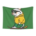 thumbnail image 1 of JUNZAN Waterproof Pet Blanket Dog Blankets, Cool Skateboarding Bulldog Pattern Printing Super Soft Warm,Urine Proof Washable Pet Blanket, 1 of 5