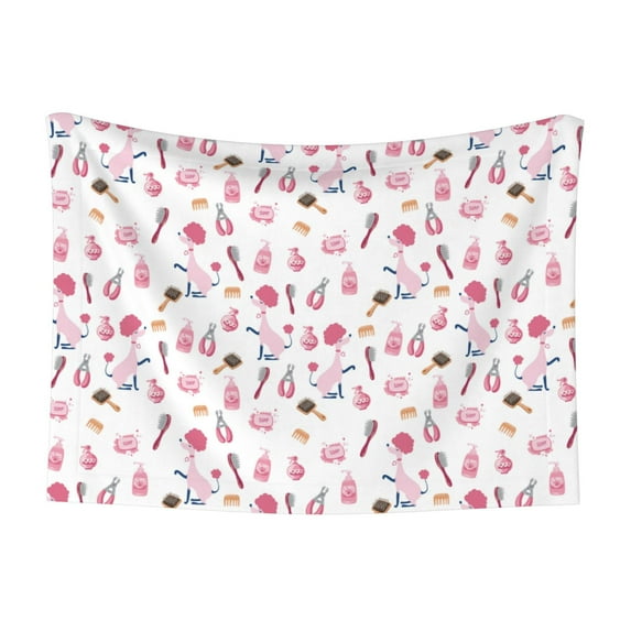 JUNZAN Waterproof Pet Blanket Dog Blankets, Cute Poodle Dog Pattern Printing Super Soft Warm,Urine Proof Washable Pet Blanket