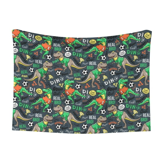 JUNZAN Waterproof Pet Blanket Dog Blankets, Dinosaur Plays Soccer Pattern Printing Super Soft Warm,Urine Proof Washable Pet Blanket