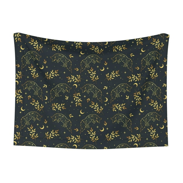 JUNZAN Waterproof Pet Blanket Dog Blankets, Golden line fox Pattern