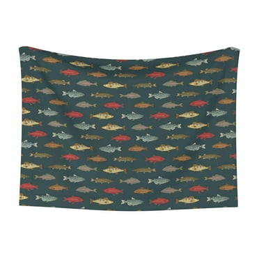 JUNZAN Waterproof Pet Blanket Dog Blankets, River Freshwater Fish Pattern Printing Super Soft Warm,Urine Proof Washable Pet Blanket