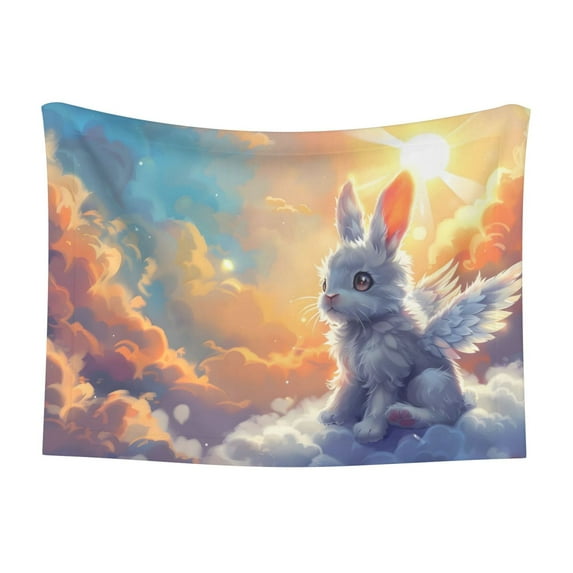 JUNZAN Waterproof Pet Blanket Dog Blankets, Sunshine Colorful Cloud Rabbit Pattern Printing Super Soft Warm,Urine Proof Washable Pet Blanket