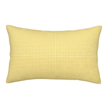JUNZAN Yellow Gingham Pillow Cases Standard Size, with Envelope Closure Bed Pillow Cases(without pillow core),14"x20" inches