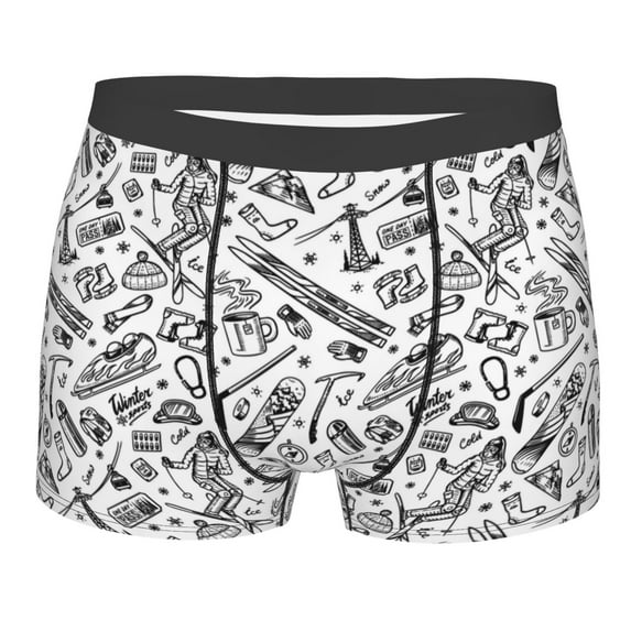 JUNZAN winter Ski Element Mens Underwear Boxer Briefs for Men’s-Medium