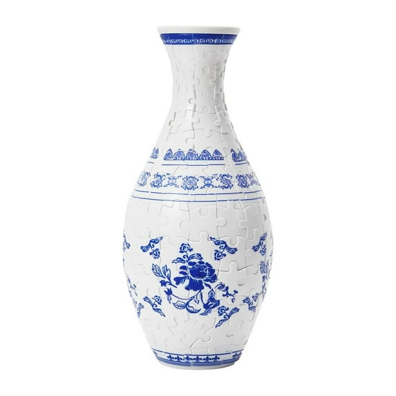 JUNZHIDAO 3D Puzzle Planter Vase for Home Decoration, 160 Pieces DIY Flower Vase - Perfect Housewarming Gift(Blue and White Porcelain)
