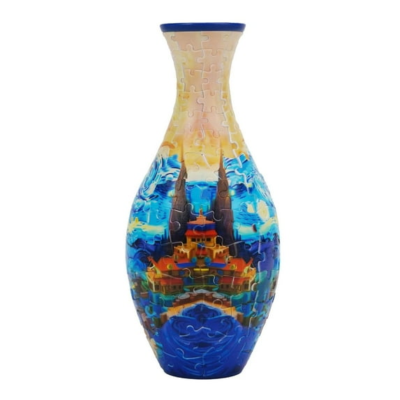 JUNZHIDAO 3D Puzzle Planter Vase for Home Decoration, 160 Pieces DIY Flower Vase - Perfect Housewarming Gift(Starry Night Castle)