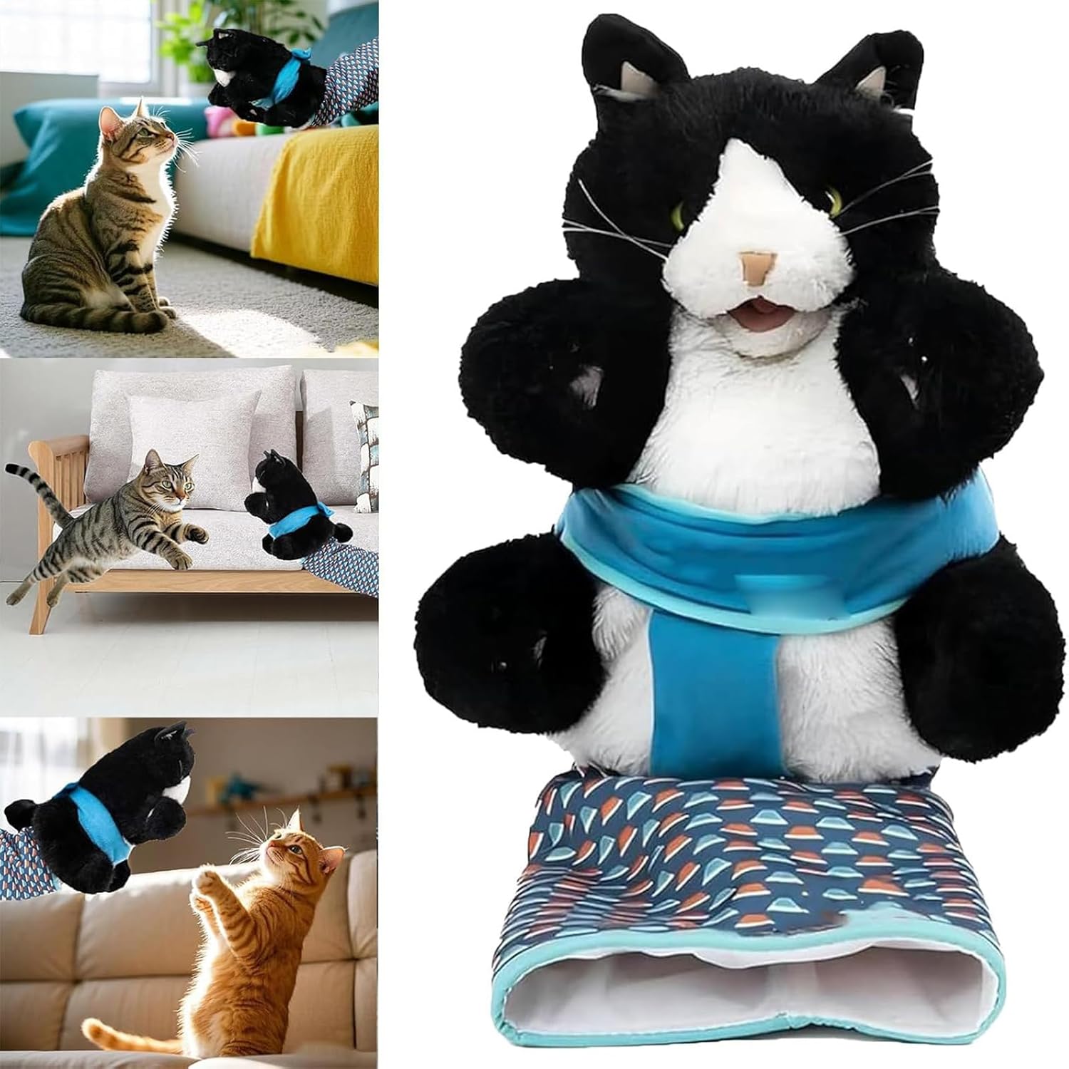 JOUET MARIONNETTE POUR CHAT - Gant Lutteur Interactif Pour Chat, Jeu De Prédation Stimulant