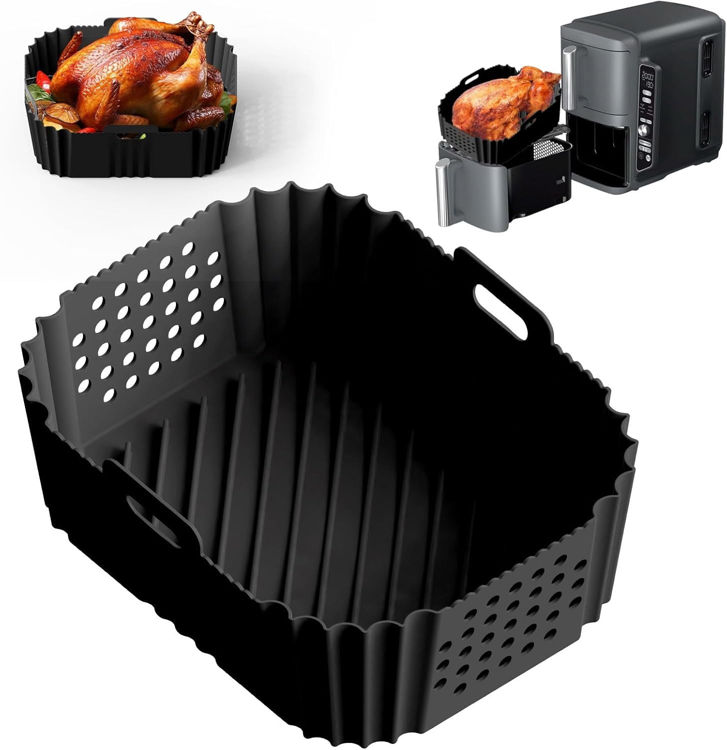 JUNZHIDAO Kitchen Air Fryer Silicone Liners for Ninja SL401 Double ...