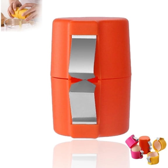 JUNZHIDAO Kitchen Raw Egg Shell Opener, Multifunctional Separator Handheld Cracker Tool for Cooking (Orange)