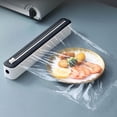thumbnail image 1 of JUNZHIDAO Refillable Wrap Dispenser with Slide Cutter Food Cling Wrap Film Cutter (Black), 1 of 7