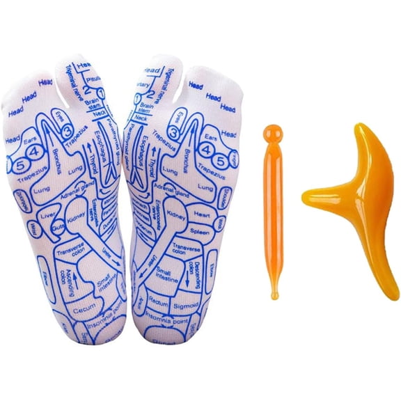JUNZHIDAO Reflexology Socks Set,Reflexology Socks with Massage Tool,Foot Relief and Acupressure Reflexology Foot Massage Socks
