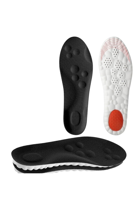 Steppers Insoles for Men - Memory Foam Shock Absorbing Insoles with Arch Support & Trim-to-Fit Design (US 7.5-10.5)