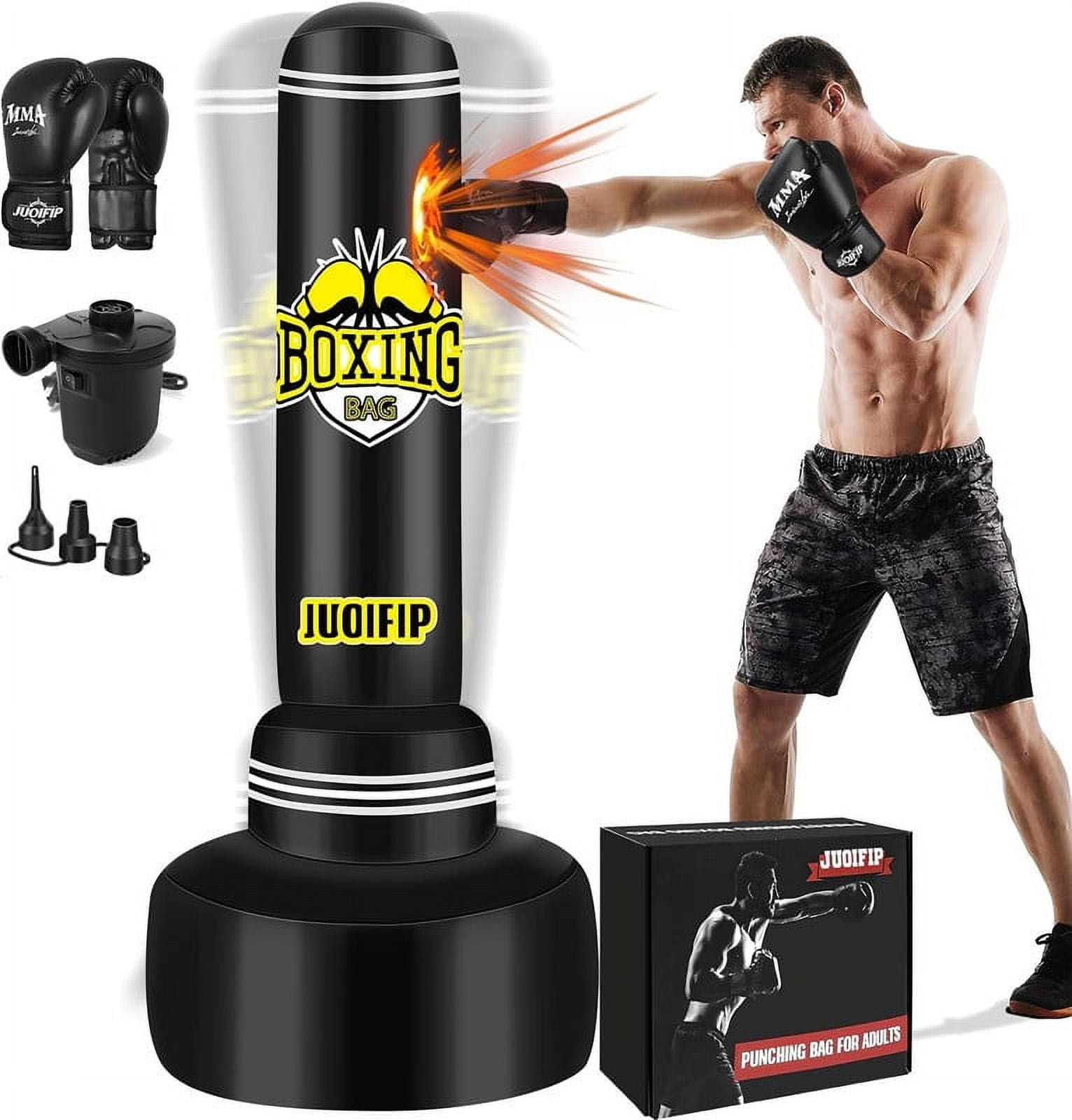 JUOIFIP Punching Bag with Stand Adult 70” Freestanding Heavy Boxing
