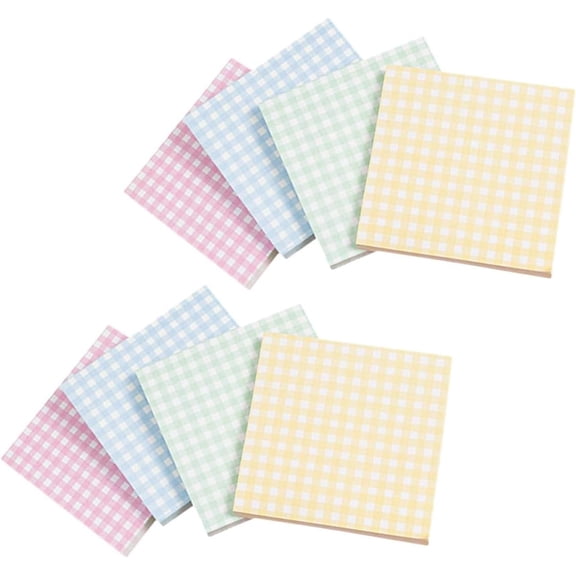 JUOJUOMHQ 8Pcs Square Grid Sticky Memo Pads, Tearable Adhesive Notes for Office, Meetings & Daily Writing