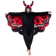 JUOLOET Unisex Adult Onesie Pajamas Mothman Animal One Piece Snug Fit Halloween Costume Sleepwear Homewear Red Mothman,Large